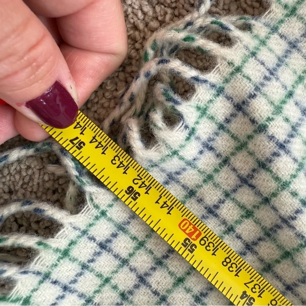 Vintage Tommy Hilfiger Green and Blue Checkered Wool scarf